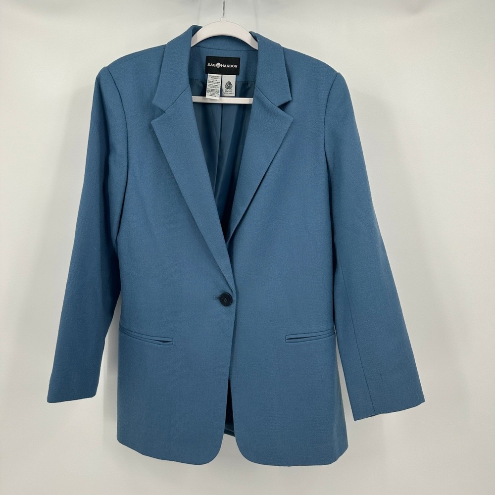 Womens Preppy Old Money Wool Blazer Sz 10 Jacket Minimalist Office Professional